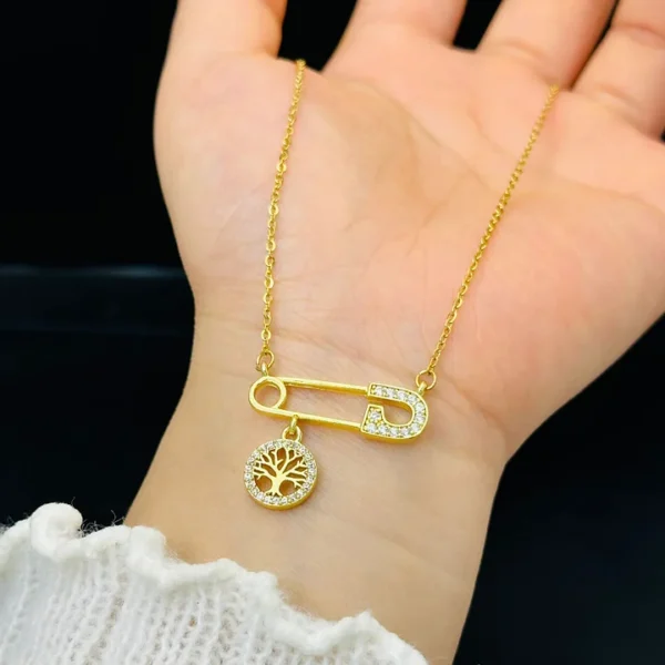 Ιαπωνικό και κορεατικό στυλ μόδας από τιτάνιο ατσάλι κολιέ παραμάνα χρυσό