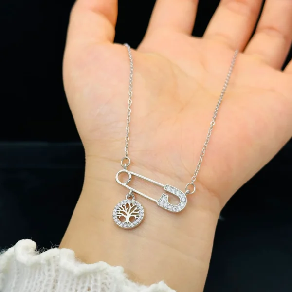 Ιαπωνικό και κορεατικό στυλ μόδας από τιτάνιο ατσάλι κολιέ παραμάνα ασημί