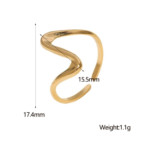 Open Ring Μινιμαλιστική λωρίδα γεωμετρικά δαχτυλίδια από ανοξείδωτο χάλυβα2