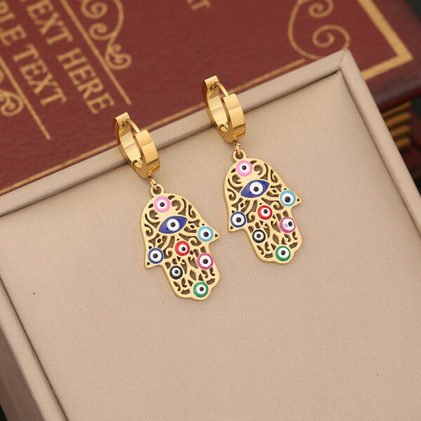 Σκουλαρίκια από ανοξείδωτο ατσάλι χρυσά με μάτια