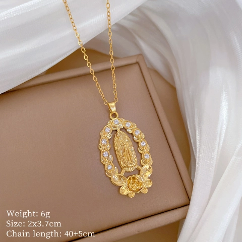 Κολιέ από τιτάνιο χάλυβα χαλκού Micro Inlaid για γυναίκες Χαλκός Micro Inlaid Real Επιχρυσωμένο Απλό Ig Exquisite αλυσίδα λαιμού με αλυσίδα κλείδας2