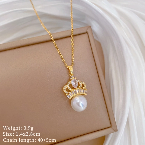 Κολιέ από τιτάνιο χάλυβα χαλκού Micro Inlaid για γυναίκες Χαλκός Micro Inlaid Real Επιχρυσωμένο Απλό Ig Exquisite αλυσίδα λαιμού με αλυσίδα κλείδας6