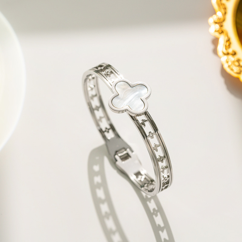 Μέτρια πολυτελή στρογγυλά βραχιόλια από τιτάνιο χάλυβα 18 καρατίων4