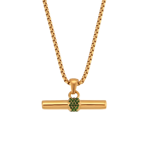 Μινιμαλιστικά κολιέ από γεωμετρικό ανοξείδωτο ατσάλι 18 καρατίων επιχρυσωμένα κολιέ