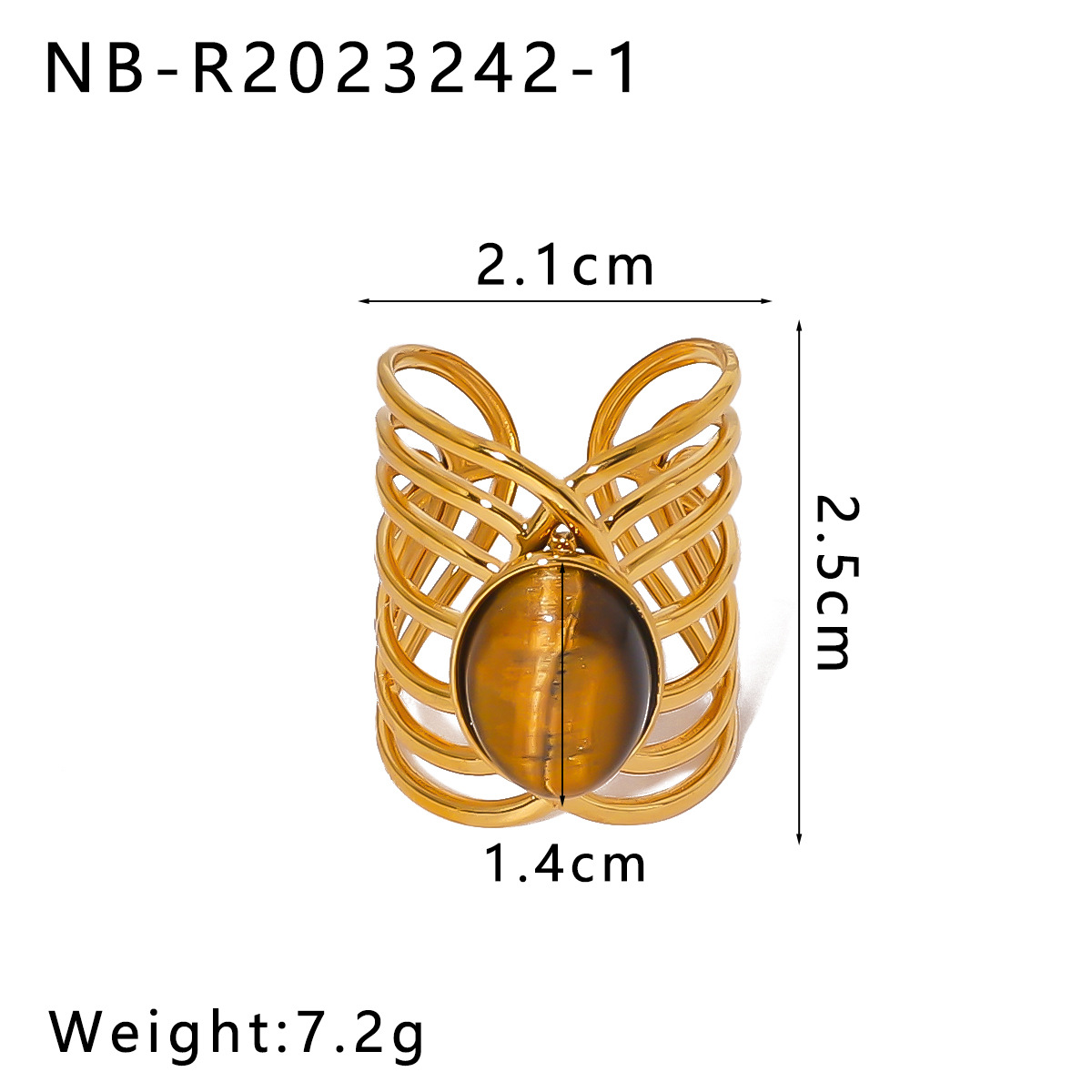 Ανοιχτοί Δακτύλιοι Ig Στυλ Φυσικής Πέτρας Γεωμετρικοί Δακτύλιοι Ηλεκτρολυτικής από Ανοξείδωτο Ατσάλι3