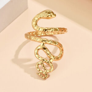 Ανοιχτό δαχτυλίδι Εκφραστικό φίδι από ανοξείδωτο ατσάλι