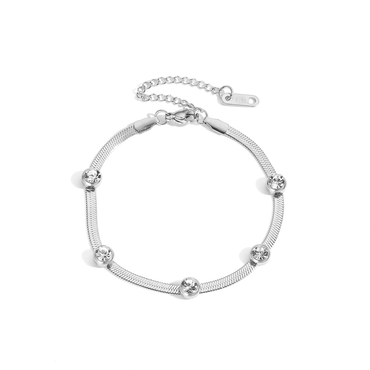 Βραχιόλια Basic Commute από ανοξείδωτο ατσάλι 304 με επιχρυσωμένα ζιργκόν 18K, σε χονδρική τιμή