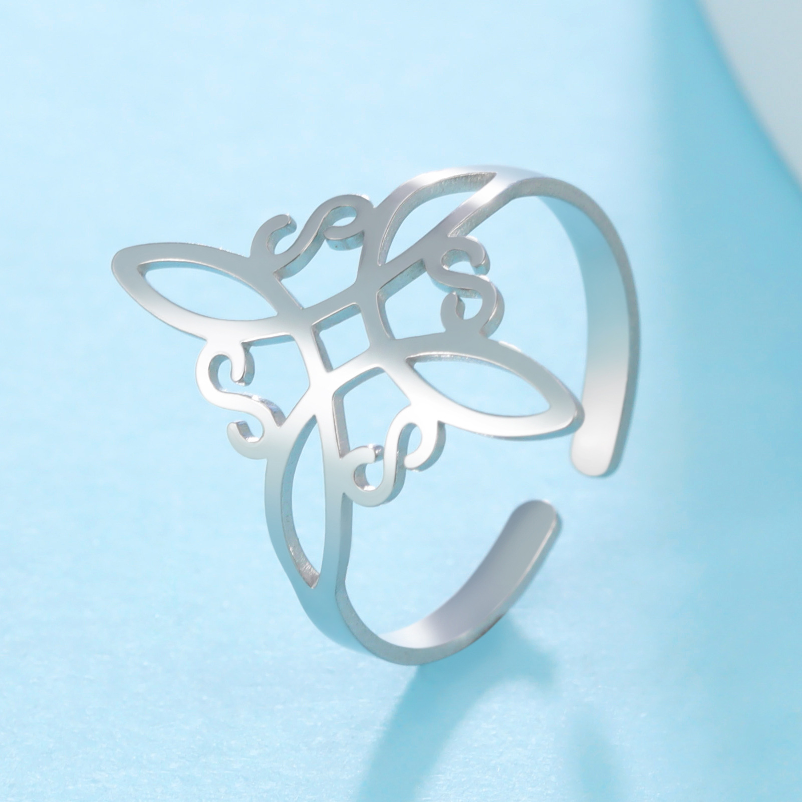 Μινιμαλιστικά δαχτυλίδια γυαλίσματος από ανοξείδωτο ατσάλι Witches Knot