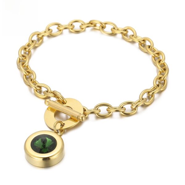 Στρογγυλό βραχιόλι από τιτάνιο και ατσάλι, με επένδυση από ανοξείδωτο ατσάλι, με ένθετο Satellite Stone επιχρυσωμένο