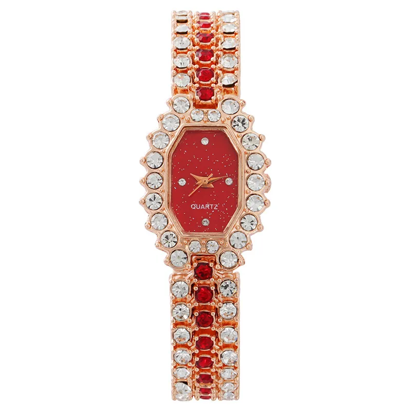 Luxury_Women_Quartz_Watch_Rhinestone_Inlaid_Metal_Bracelet_Wristwatch_Fashion_Square_Dial_Elegant_Shiny_Jewelry_Clock_Color_Red_Dial_Rose_Gold_Strap_Red_Rhinestone