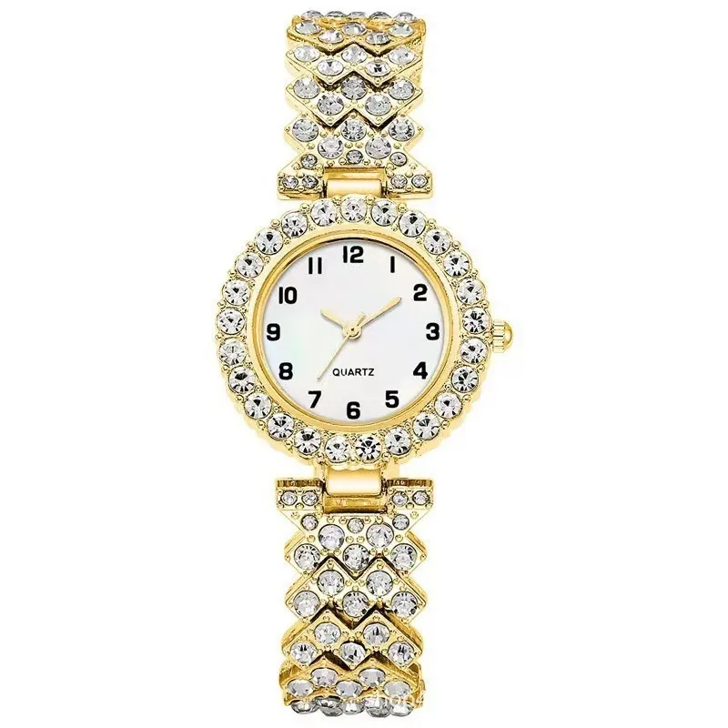 Women_Fashion_Quartz_Watch_Heart_Bracelet_Alloy_Rhinestone_Analog_Dress_Wristwatch_For_Lady_Gift_Elegant_Jewelry_Accessory_Item_Style_Watch_Only,Color_Gold