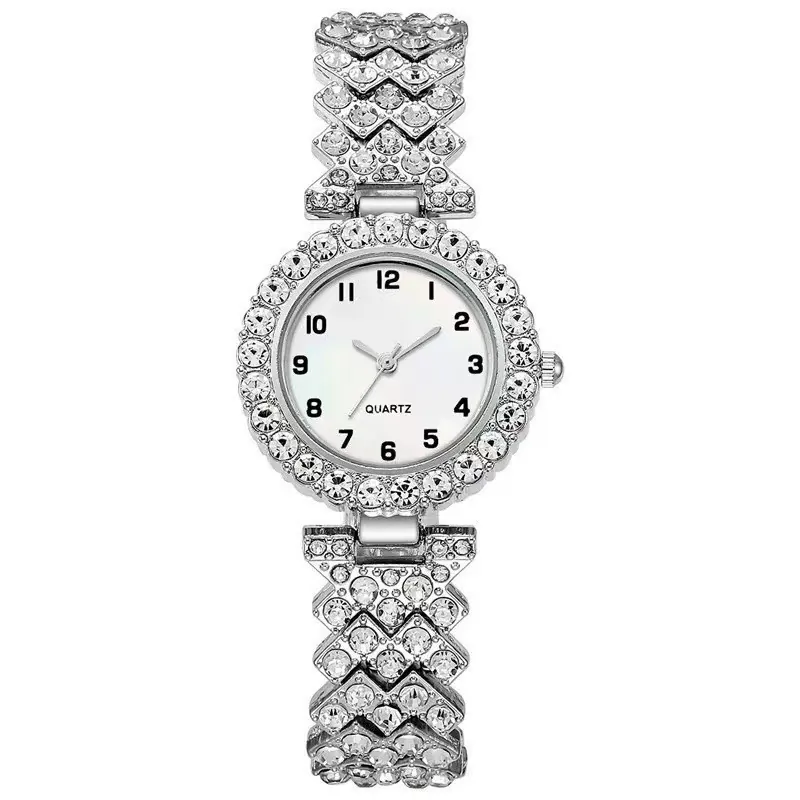 Women_Fashion_Quartz_Watch_Heart_Bracelet_Alloy_Rhinestone_Analog_Dress_Wristwatch_For_Lady_Gift_Elegant_Jewelry_Accessory_Item_Style_Watch_Only,Color_Silver